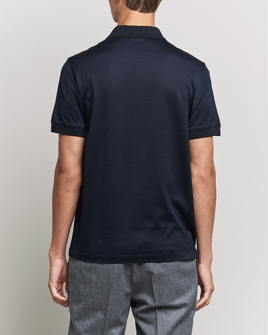 Herre | Pikéer | Brioni | Cotton/Silk Short Sleeve Polo Navy