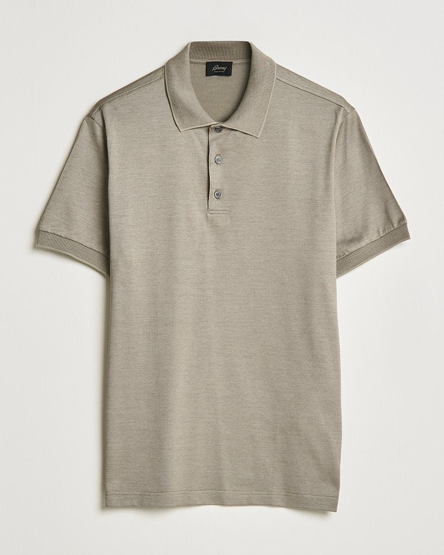 Herre | Pikéer | Brioni | Cotton/Silk Short Sleeve Polo Beige