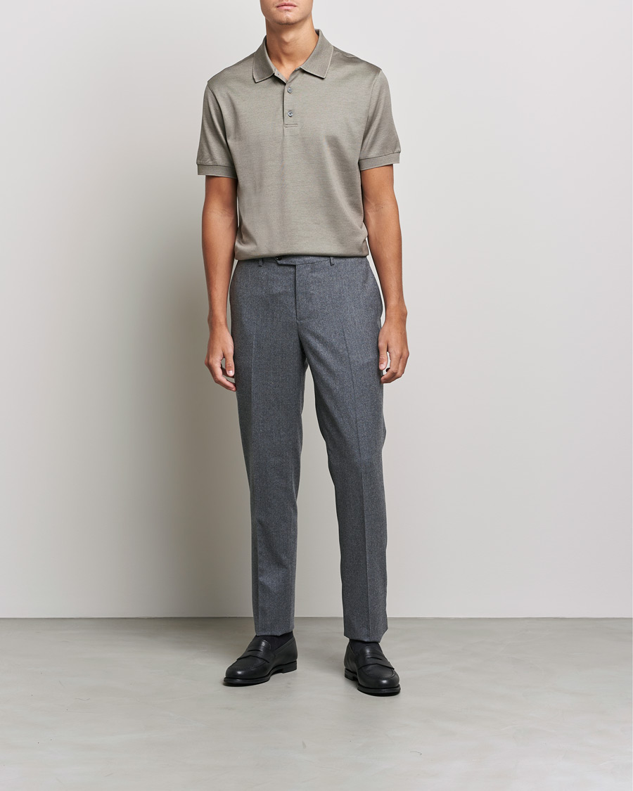 Herre | Pikéer | Brioni | Cotton/Silk Short Sleeve Polo Beige