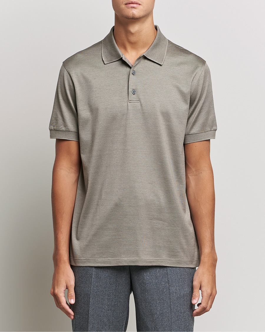 Herre | Pikéer | Brioni | Cotton/Silk Short Sleeve Polo Beige