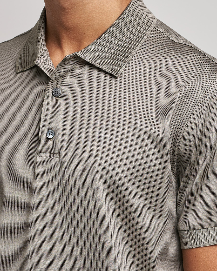 Herre | Pikéer | Brioni | Cotton/Silk Short Sleeve Polo Beige