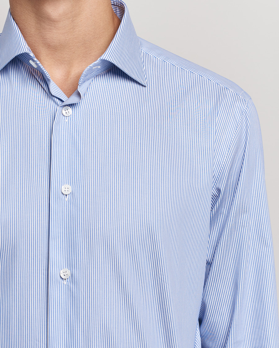 Herre | Skjorter | Brioni | Slim Fit Dress Shirt Light Blue Stripe