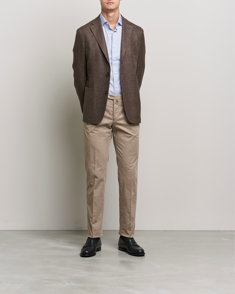 Herre | Skjorter | Brioni | Slim Fit Dress Shirt Light Blue Stripe