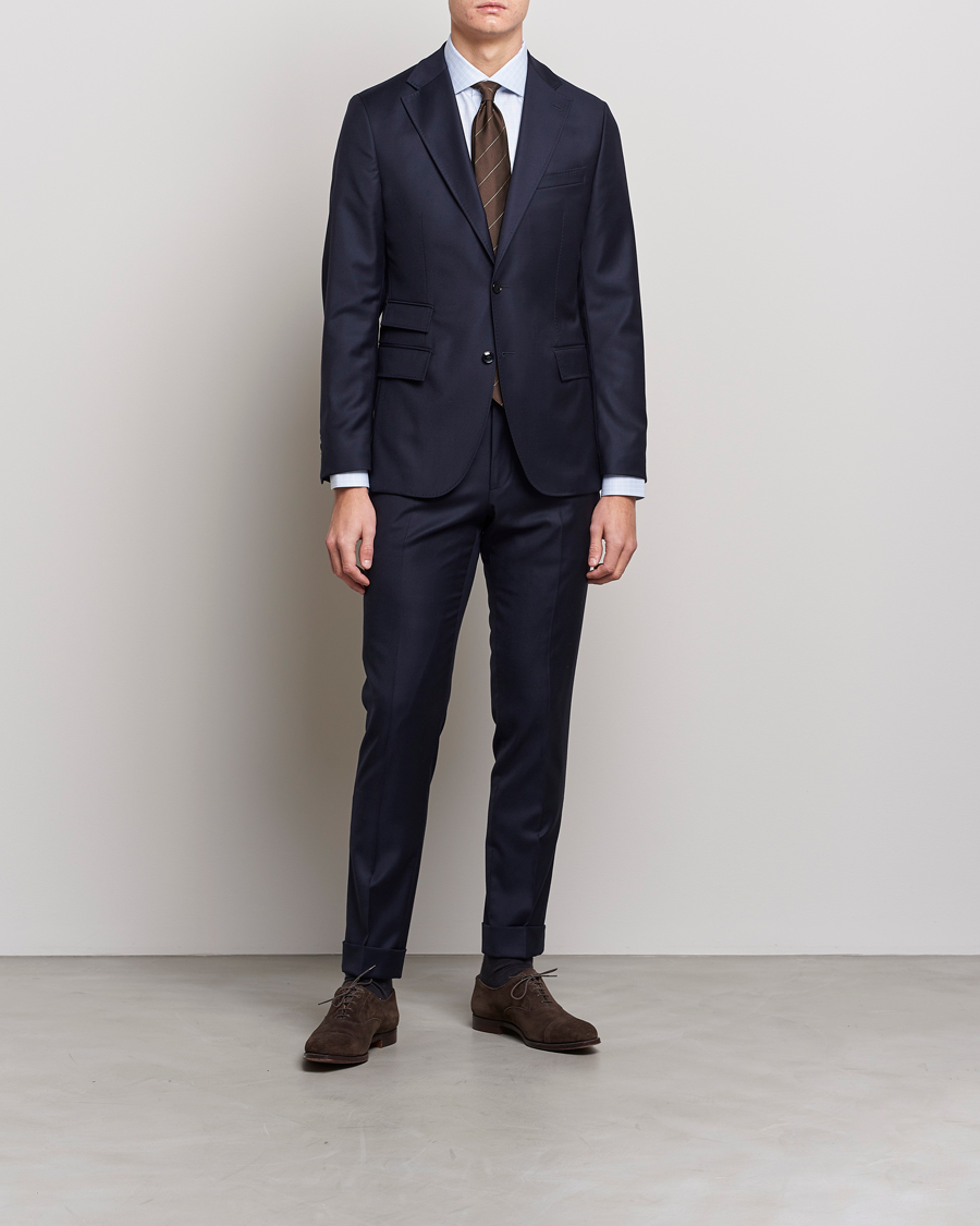 Herre | Skjorter | Brioni | Slim Fit Dress Shirt Light Blue Check