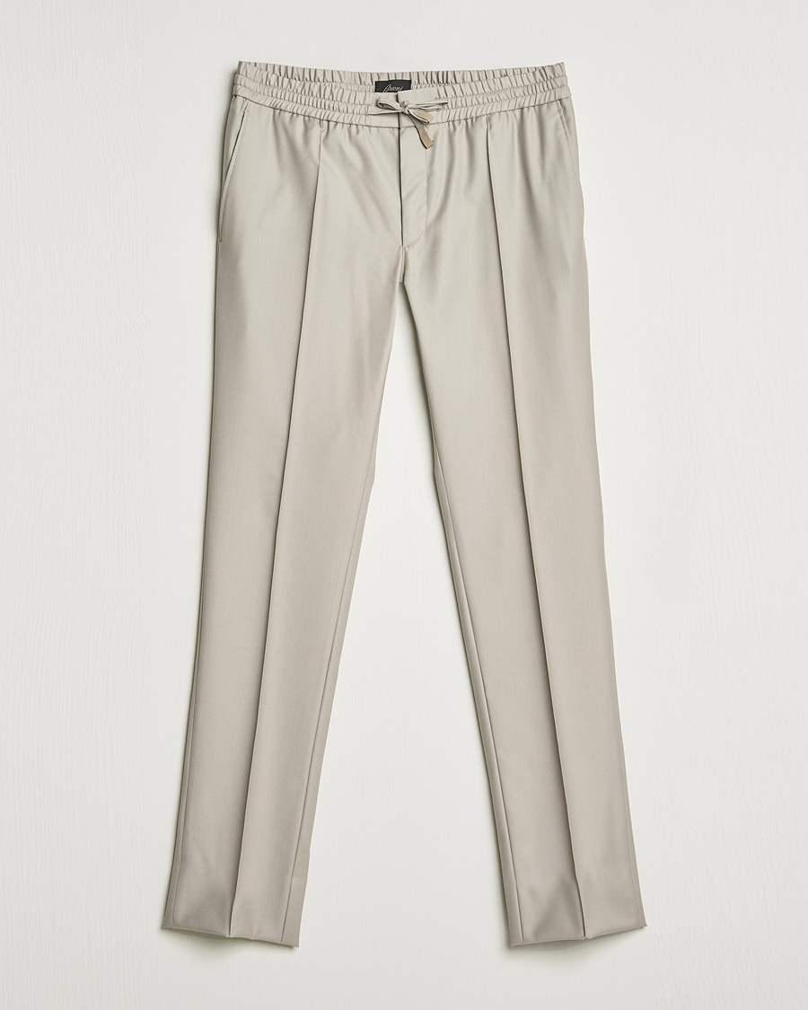 Herre | Bukser | Brioni | Wool/Cashmere Drawstring Trousers Beige
