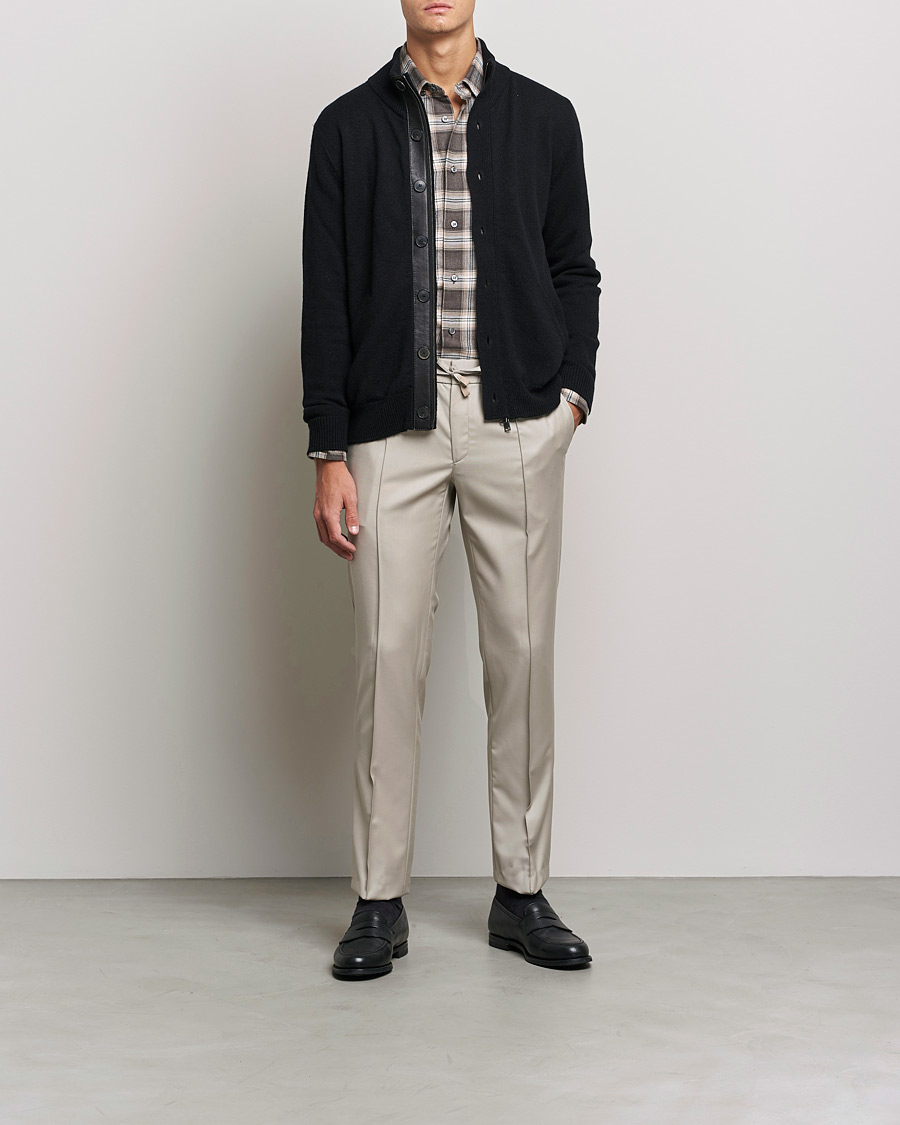 Herre | Italian Department | Brioni | Wool/Cashmere Drawstring Trousers Beige