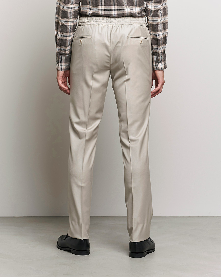 Herre | Bukser | Brioni | Wool/Cashmere Drawstring Trousers Beige