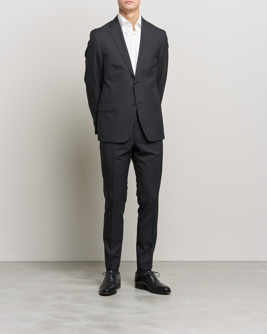 Herre | Bukser | Oscar Jacobson | Denz Super 120's Wool Trousers Grey