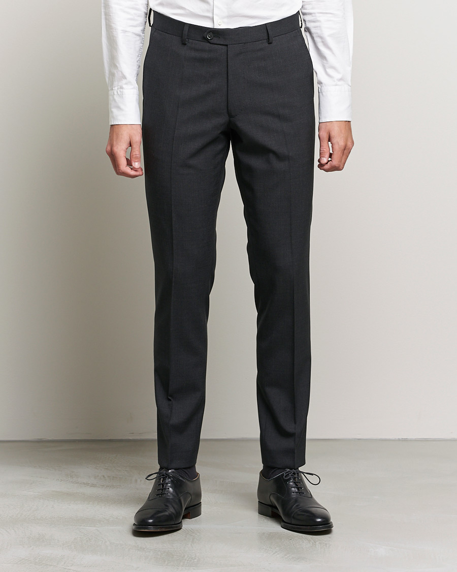 Herre | Oscar Jacobson | Oscar Jacobson | Denz Super 120's Wool Trousers Grey