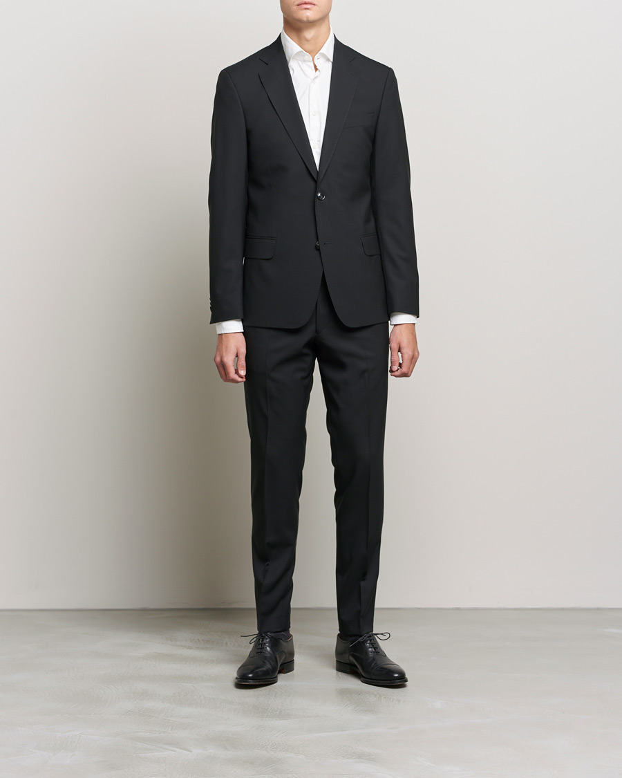Herre | Klær | Oscar Jacobson | Denz Super 120's Wool Trousers Black