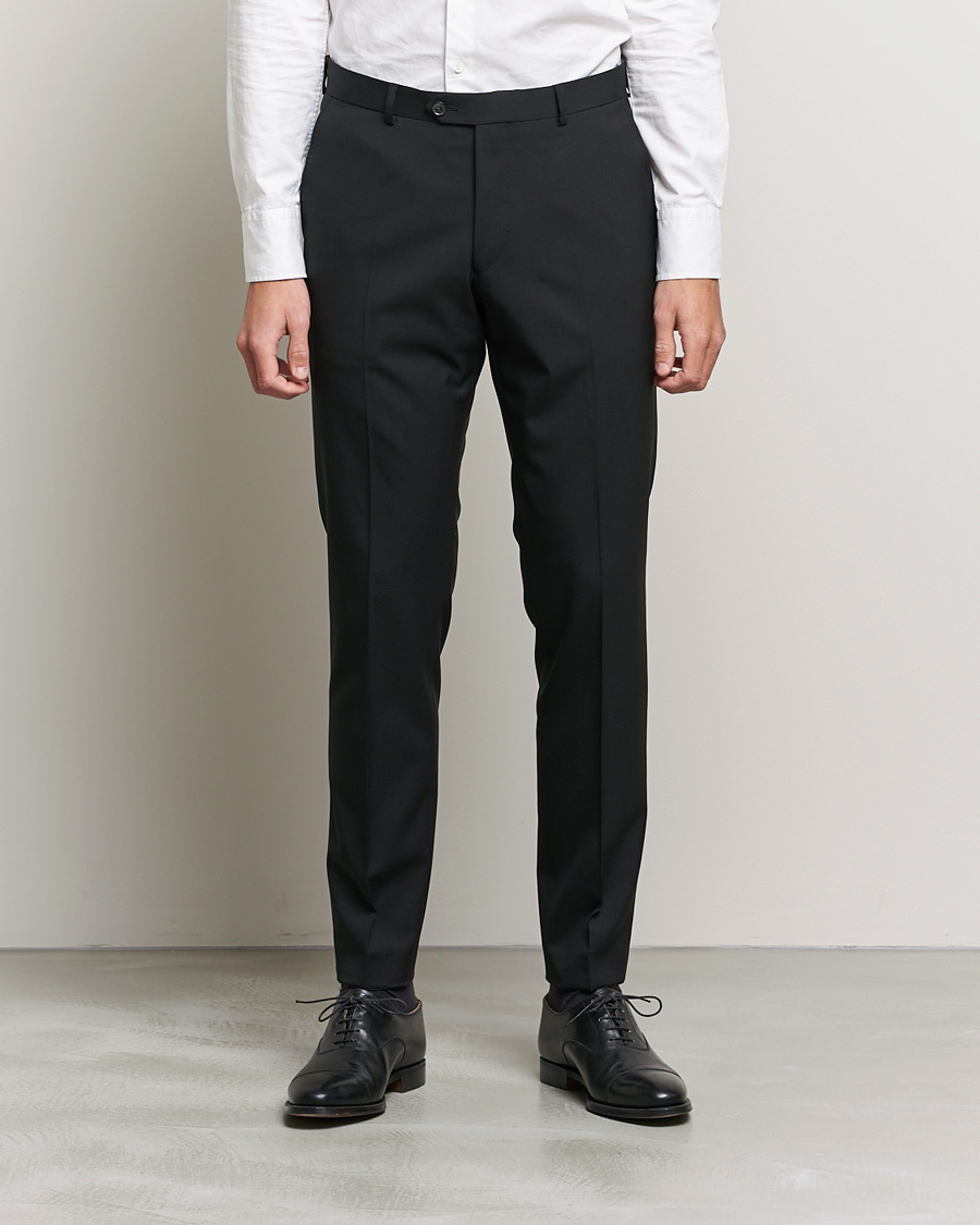Herre | Oscar Jacobson | Oscar Jacobson | Denz Super 120's Wool Trousers Black