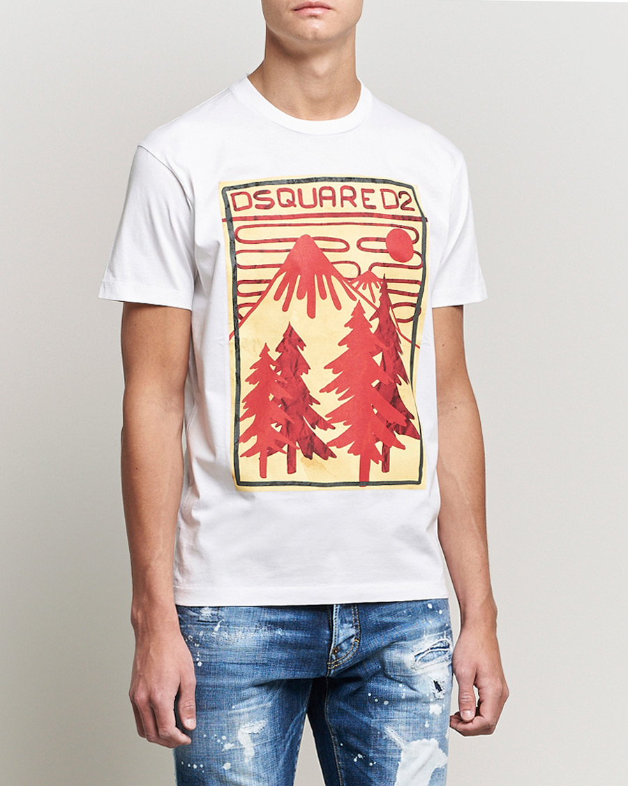 Herre | T-Shirts | Dsquared2 | Mountain Cool Tee White