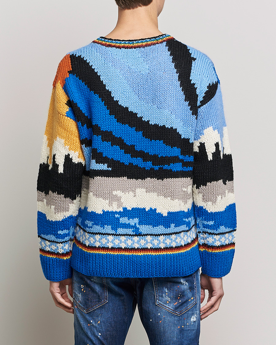 Herre | Gensere | Dsquared2 | Bear Dawns Knitted Sweater Blue/White