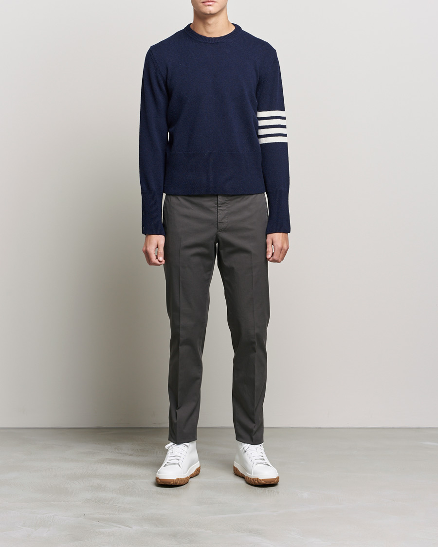 Herre | Gensere | Thom Browne | 4 Bar Shetland Pullover Navy