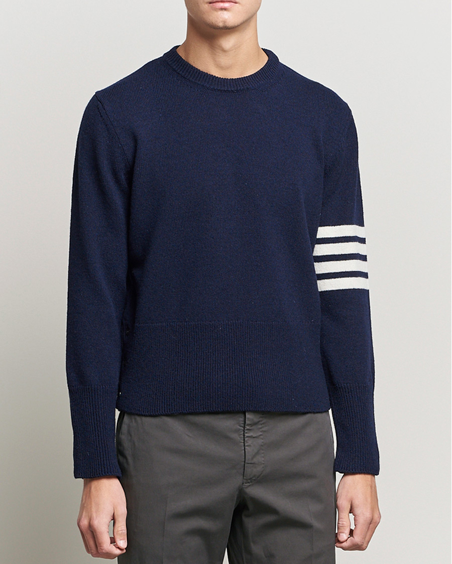Herre | Gensere | Thom Browne | 4 Bar Shetland Pullover Navy