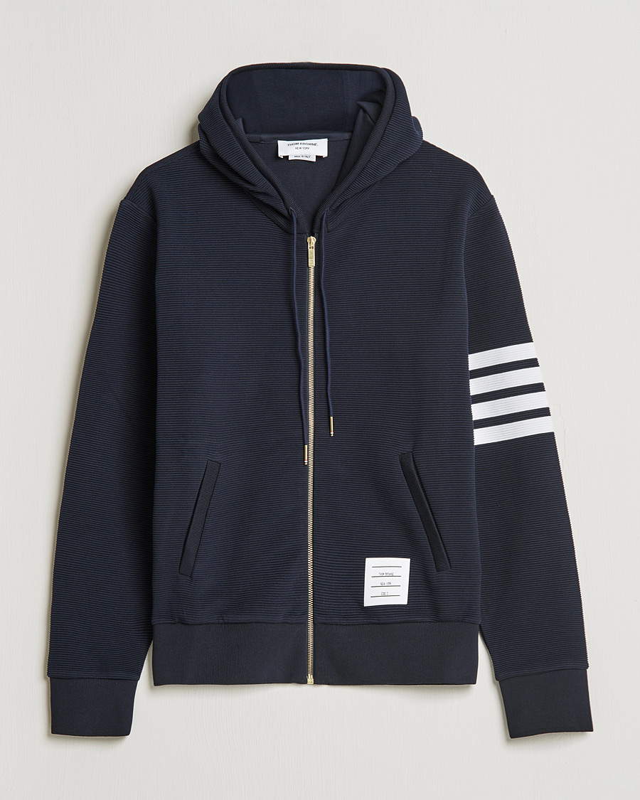 Herre | Gensere | Thom Browne | Ottoman Rib Zip Hoodie Navy