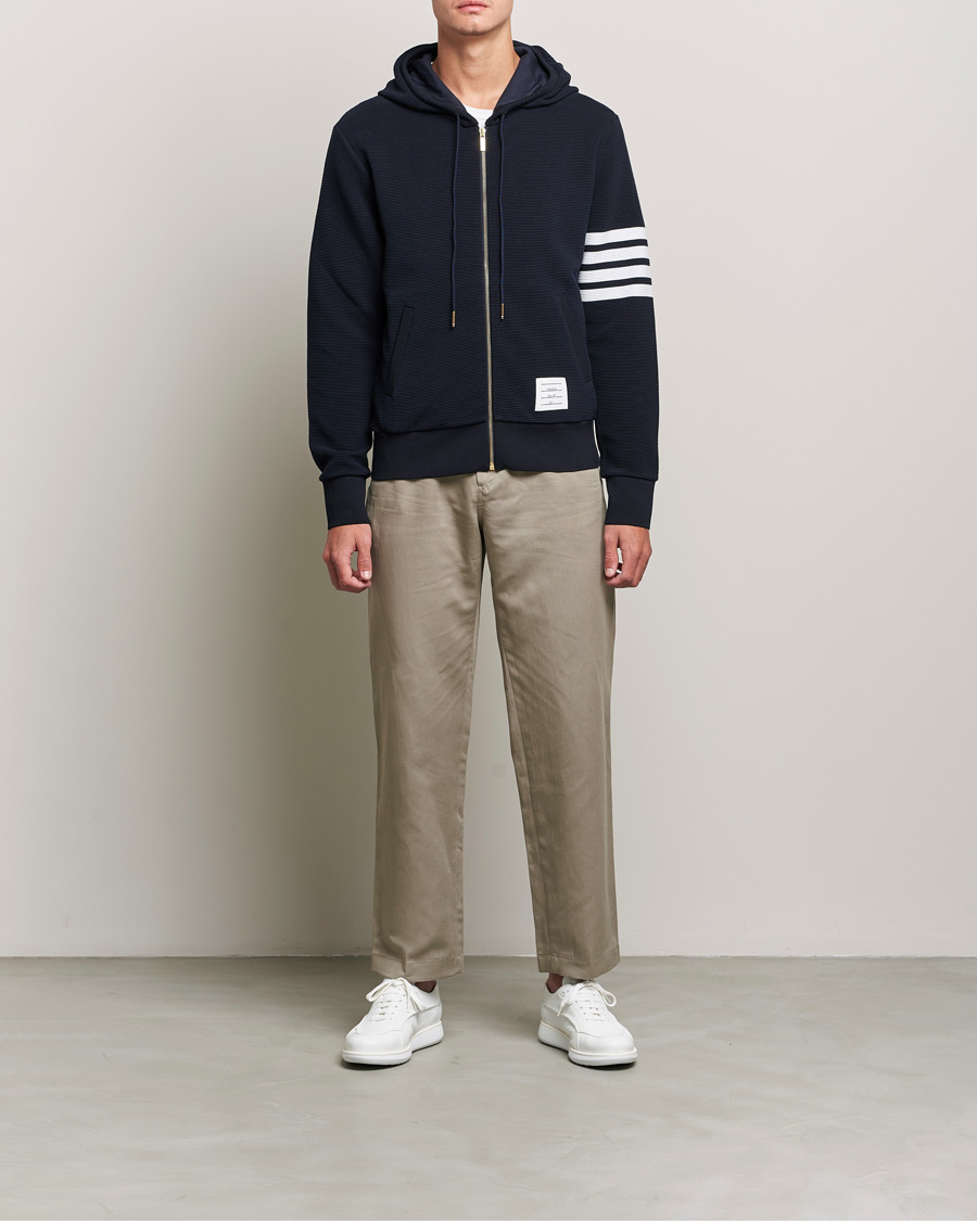 Herre | Gensere | Thom Browne | Ottoman Rib Zip Hoodie Navy