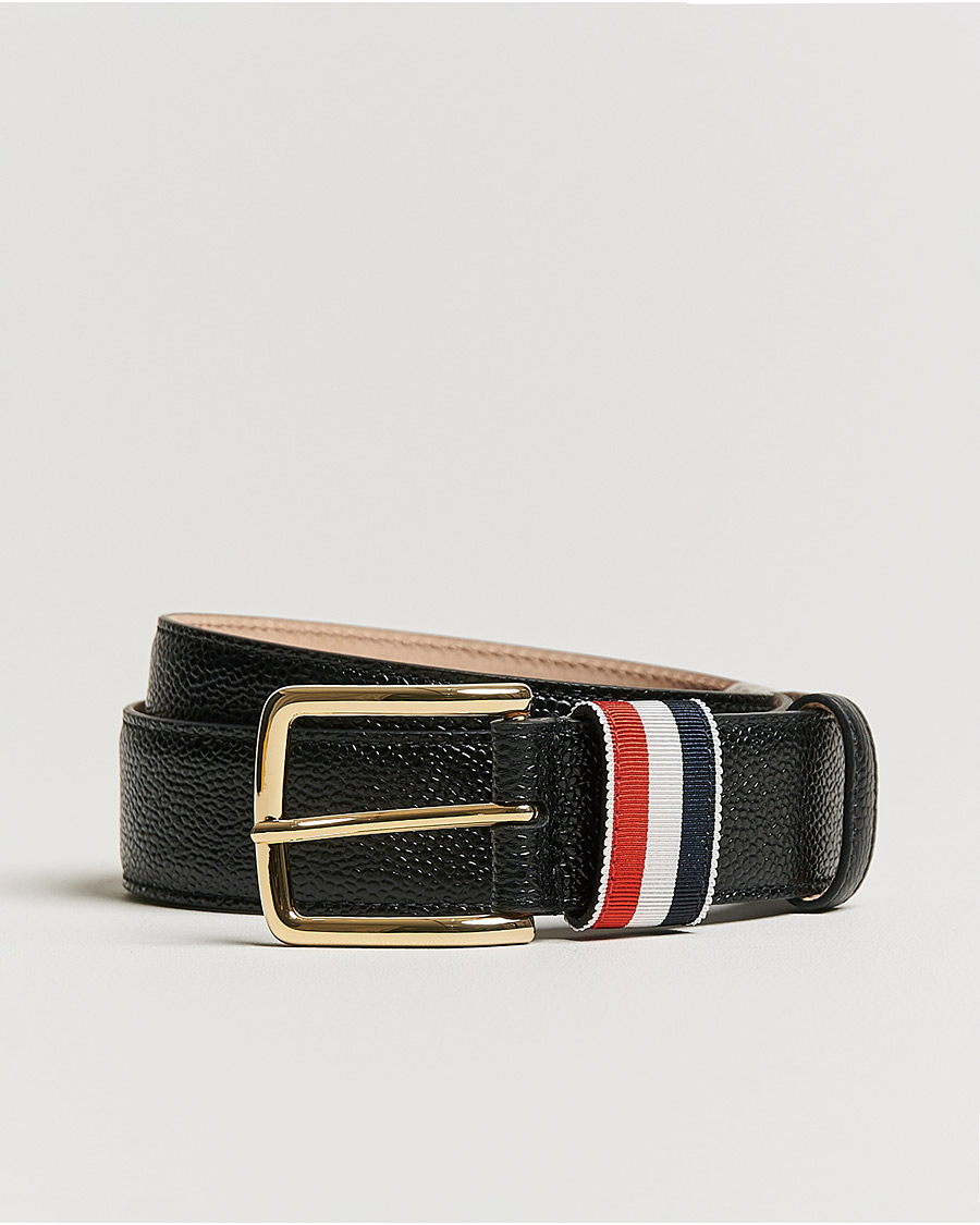 Herre | Thom Browne Grain Leather Belt Black | Thom Browne | Grain Leather Belt Black