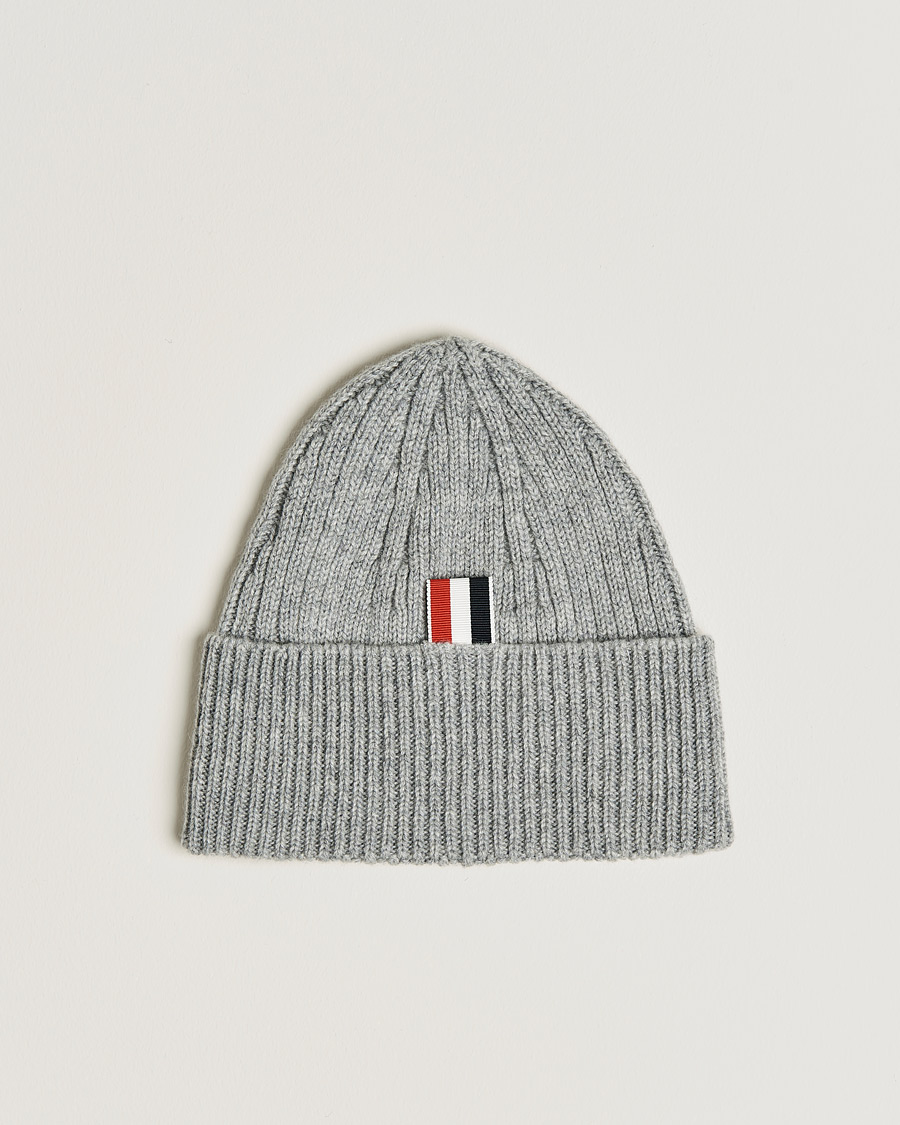 Herre | Thom Browne Rib Cashmere Beanie Light Grey | Thom Browne | Rib Cashmere Beanie Light Grey