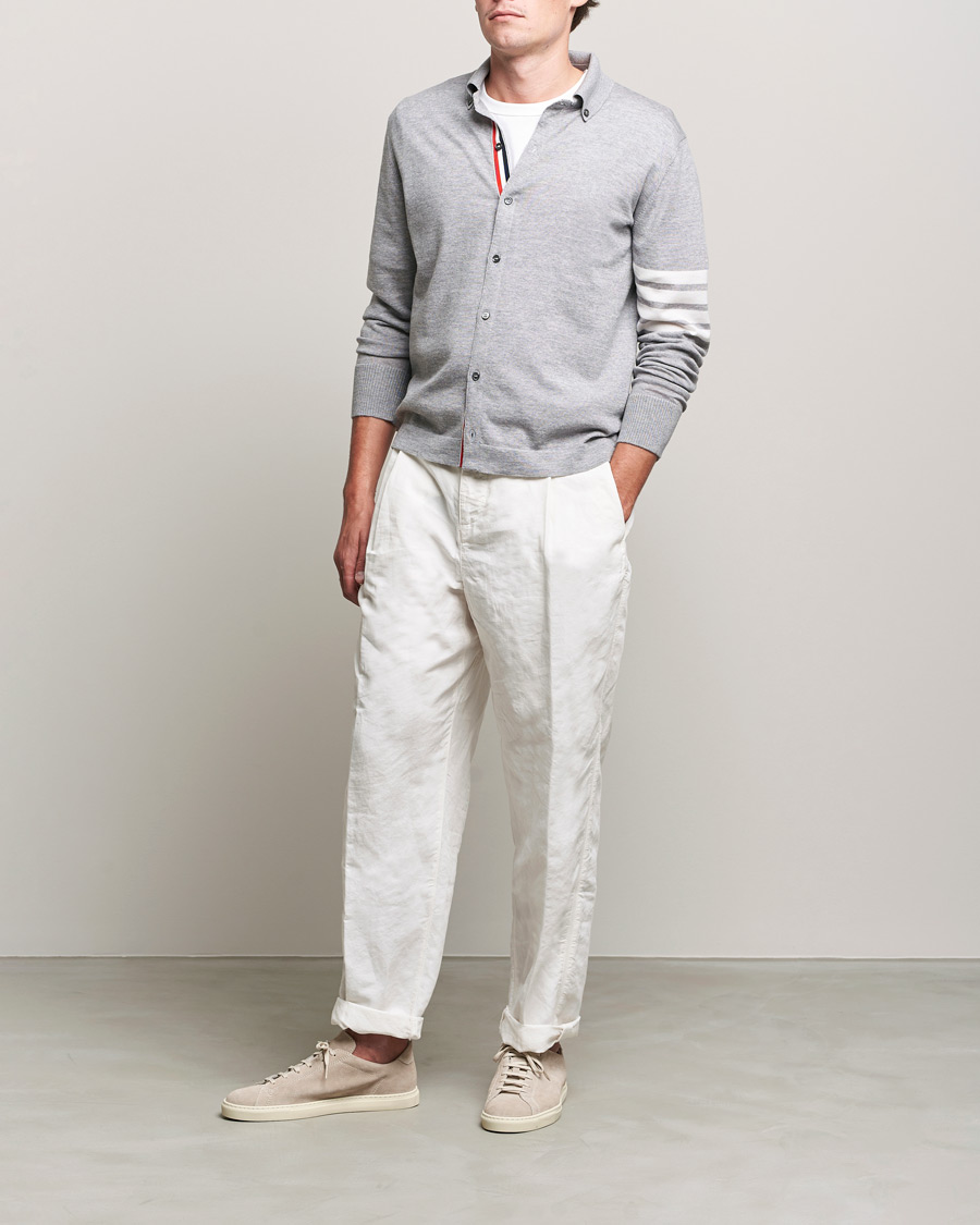 Herre | Contemporary Creators | Thom Browne | Merino Wool Button Down Shirt Light Grey