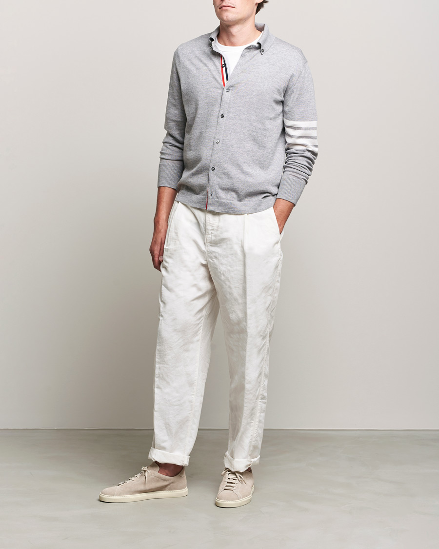 Herre | Skjorter | Thom Browne | Merino Wool Button Down Shirt Light Grey