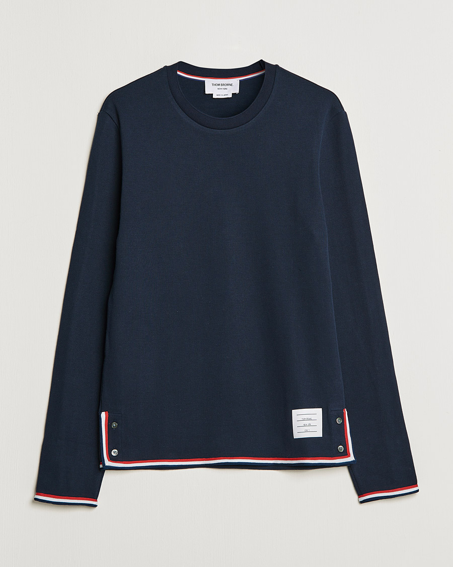 Herre | T-Shirts | Thom Browne | Long Sleeve Interlock T-Shirt Navy