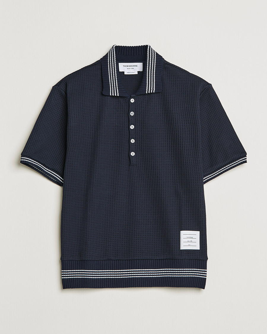 Herre | Pikéer | Thom Browne | Rib Cuff Polo Navy