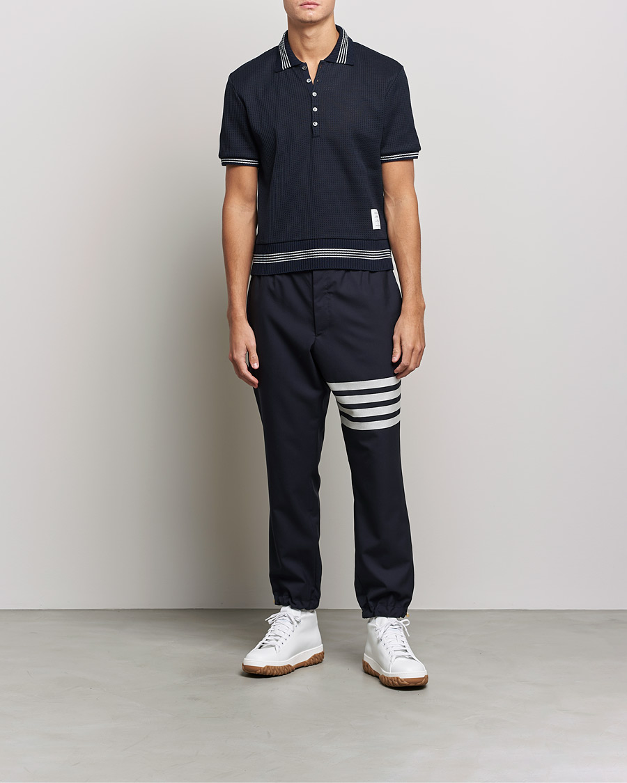 Herre | Pikéer | Thom Browne | Rib Cuff Polo Navy