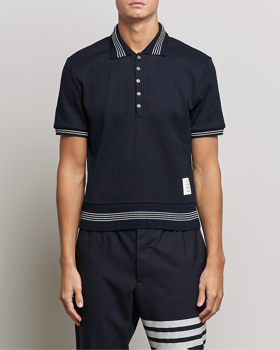 Herre | Pikéer | Thom Browne | Rib Cuff Polo Navy