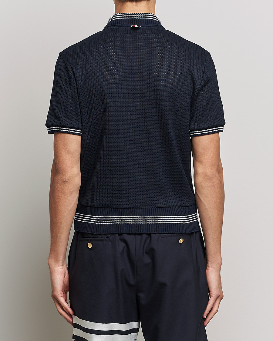 Herre | Pikéer | Thom Browne | Rib Cuff Polo Navy