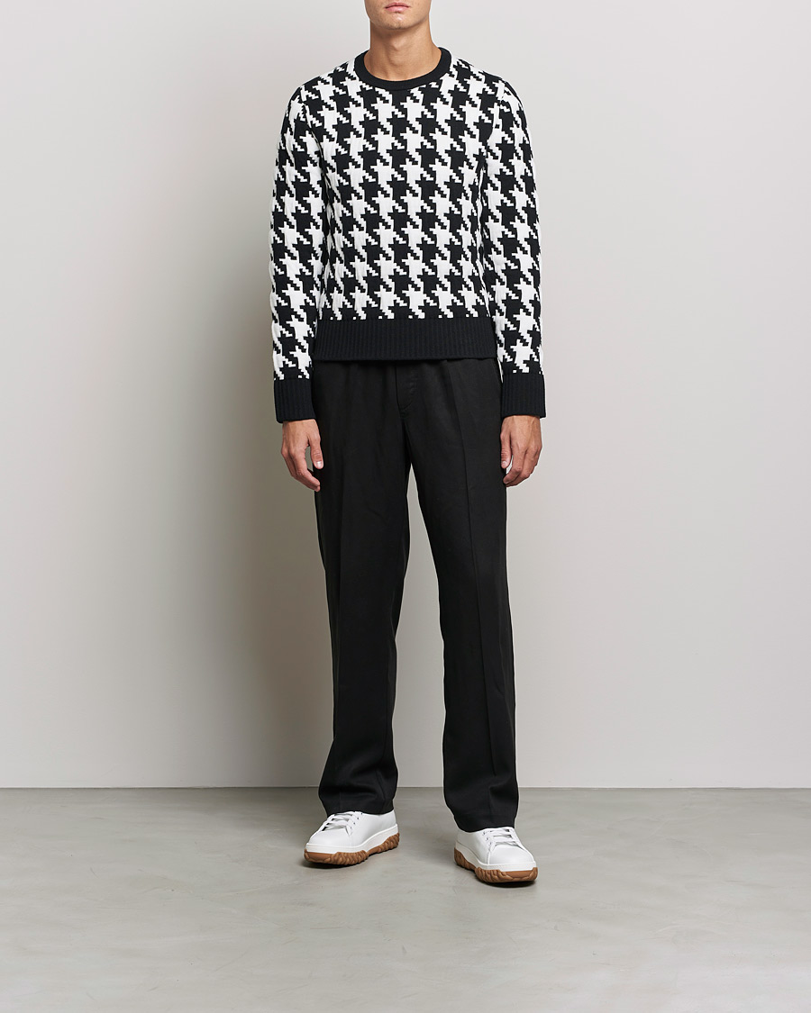 Herre | Gensere | Thom Browne | Houndstooth Jacquard Sweater Black/White