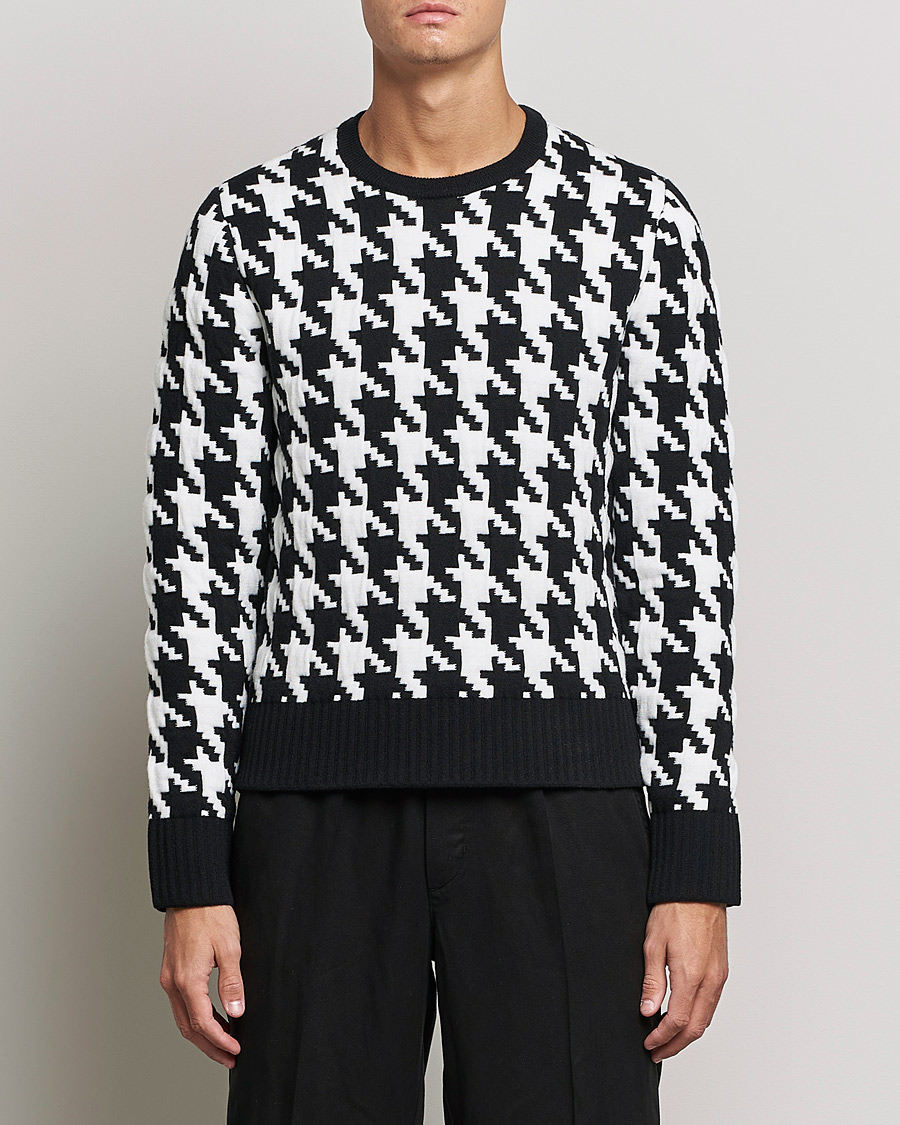 Herre | Gensere | Thom Browne | Houndstooth Jacquard Sweater Black/White