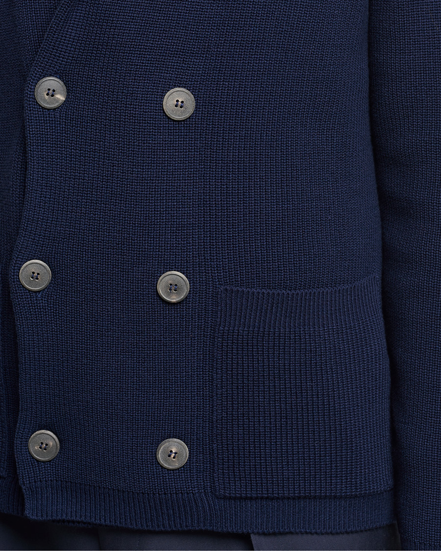 Herre | Dressjakker | Giorgio Armani | Double Breasted Knitted Blazer Navy