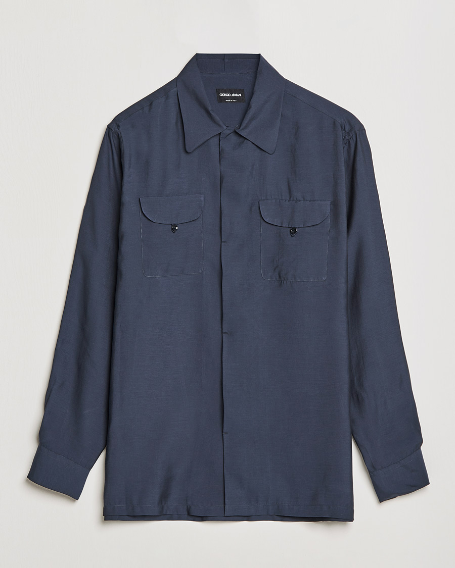 Herre | Skjorter | Giorgio Armani | Double Pocket Overshirt Navy