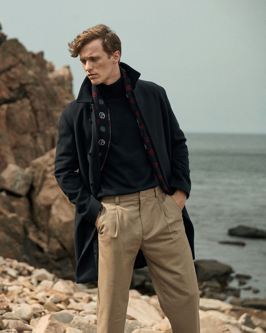 Herre | Jakker | Giorgio Armani | Cashmere Blend Coat Navy