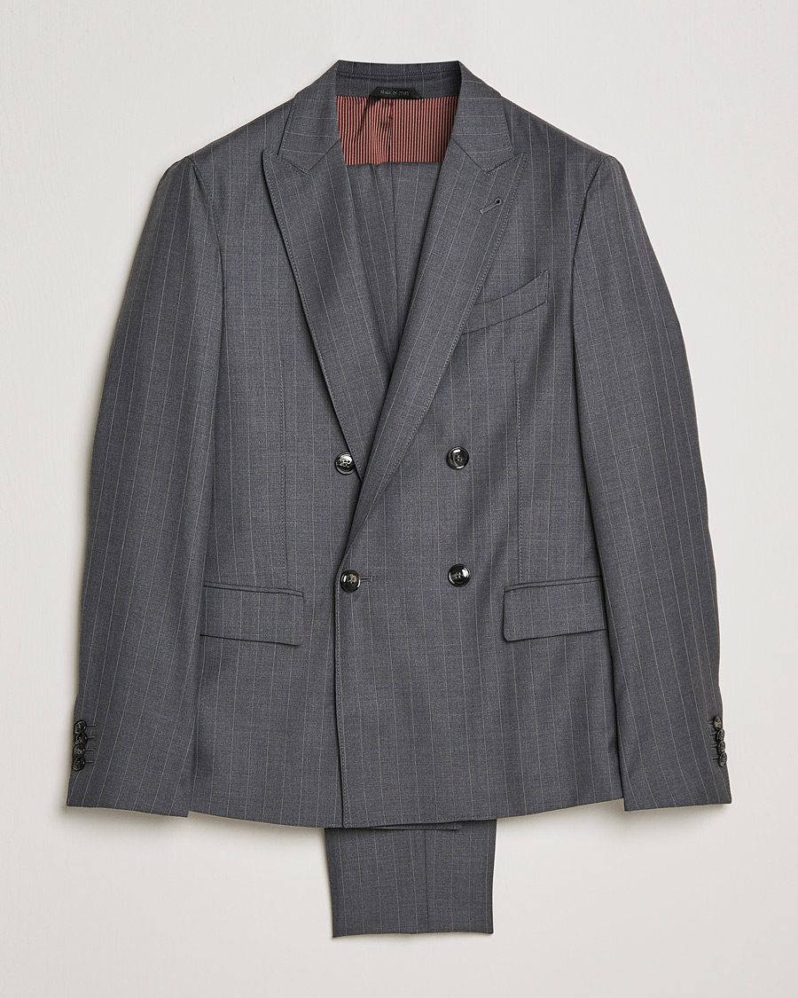 Herre | Dresser | Giorgio Armani | Pinstripe Double Breasted Suit Grey