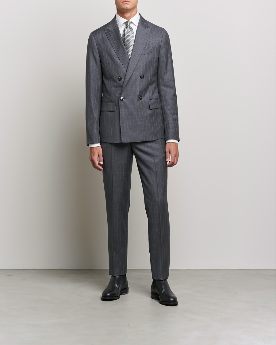 Herre | Dresser | Giorgio Armani | Pinstripe Double Breasted Suit Grey