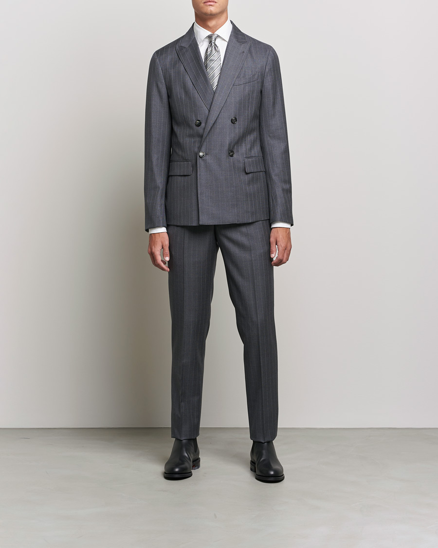 Herre | Dresser | Giorgio Armani | Pinstripe Double Breasted Suit Grey