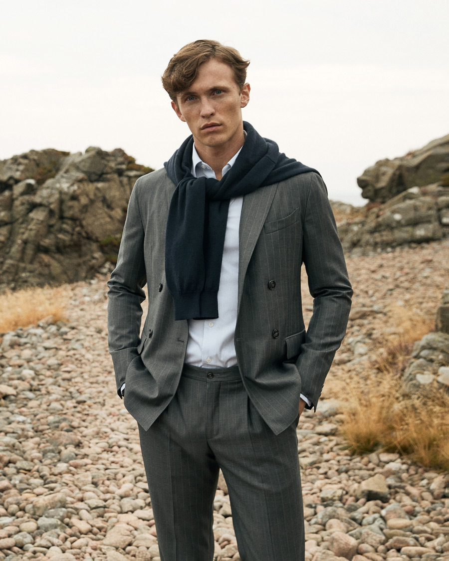 Herre | Dresser | Giorgio Armani | Pinstripe Double Breasted Suit Grey