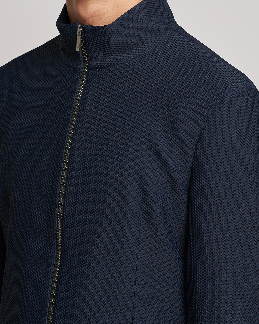 Herre | Dressjakker | Giorgio Armani | Technical Mesh Zip Blazer Navy