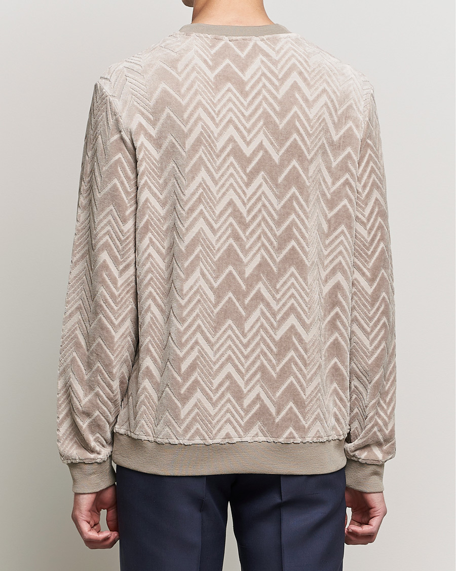 Herre | Gensere | Giorgio Armani | Velvet Jersey Chevron Sweater Beige