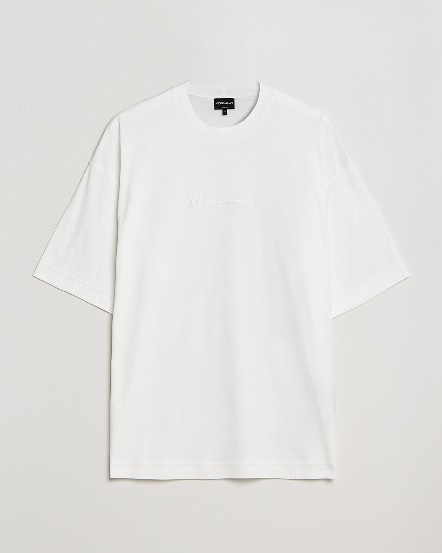 Herre | T-Shirts | Giorgio Armani | Short Sleeve Signature T-Shirt White