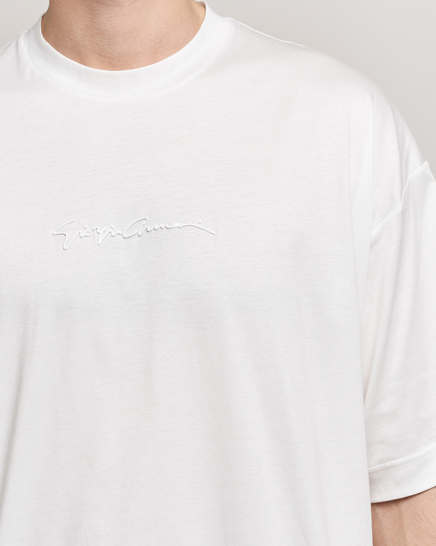 Herre | T-Shirts | Giorgio Armani | Short Sleeve Signature T-Shirt White
