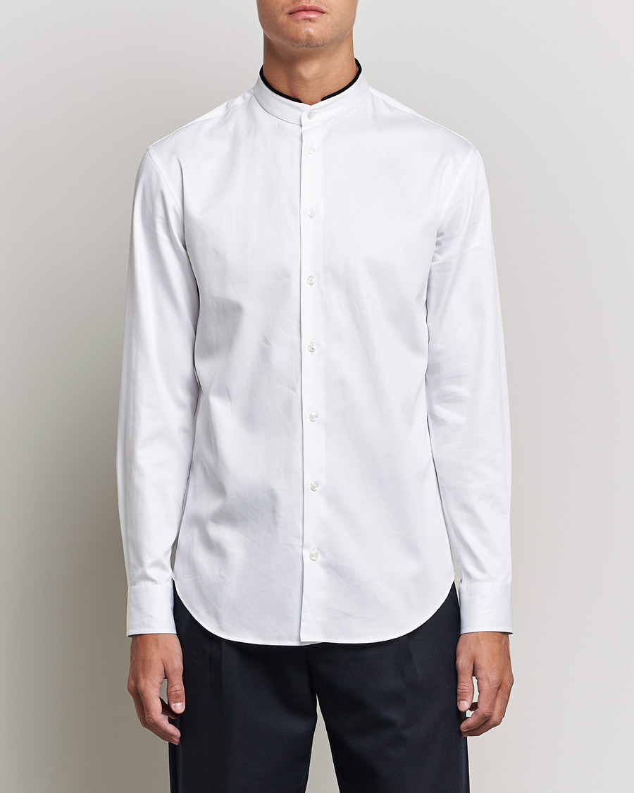 Herre | Skjorter | Giorgio Armani | Poplin Guru Collar Shirt White