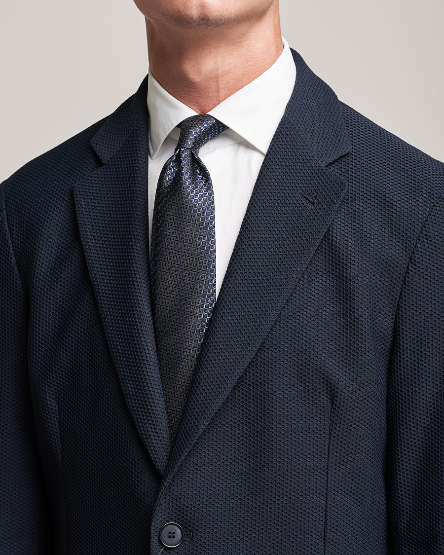 Herre | Giorgio Armani Woven Jacquard Silk Tie Navy | Giorgio Armani | Woven Jacquard Silk Tie Navy