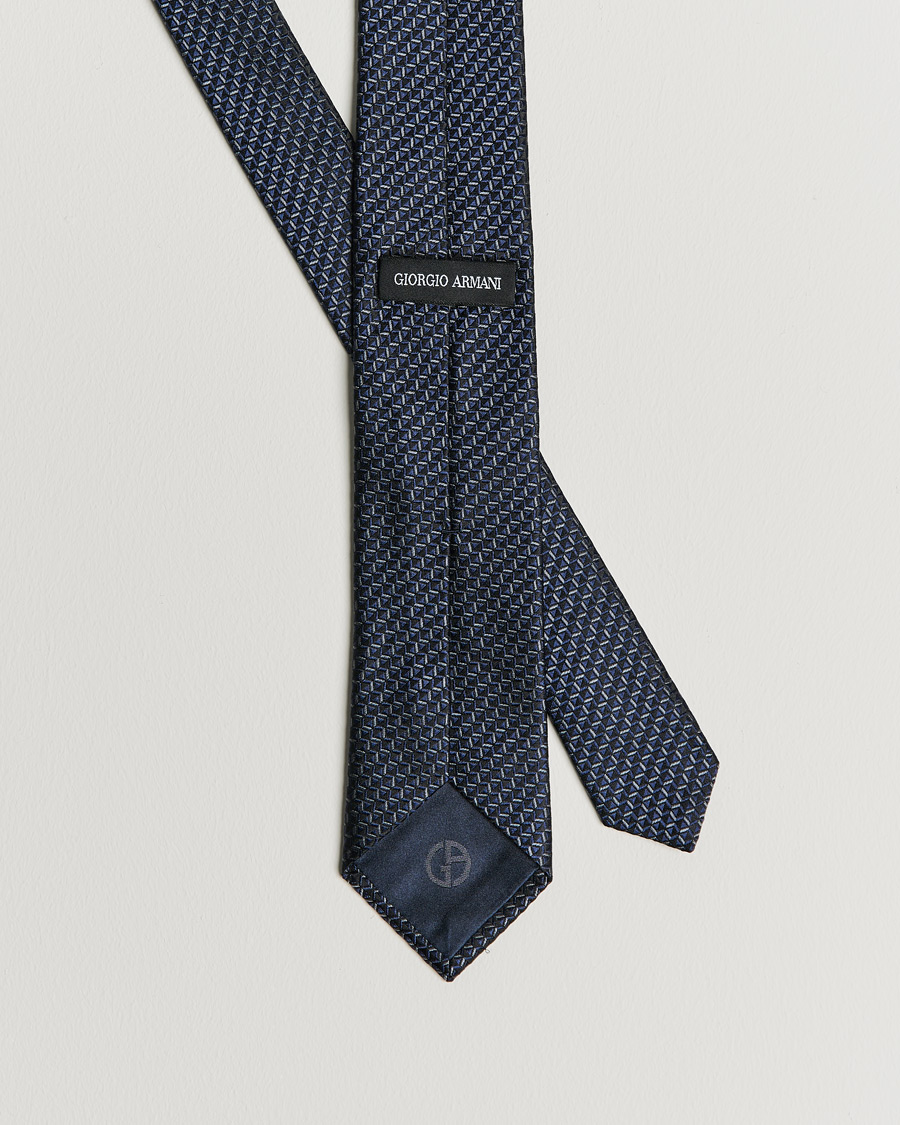Herre | Giorgio Armani Woven Jacquard Silk Tie Navy | Giorgio Armani | Woven Jacquard Silk Tie Navy