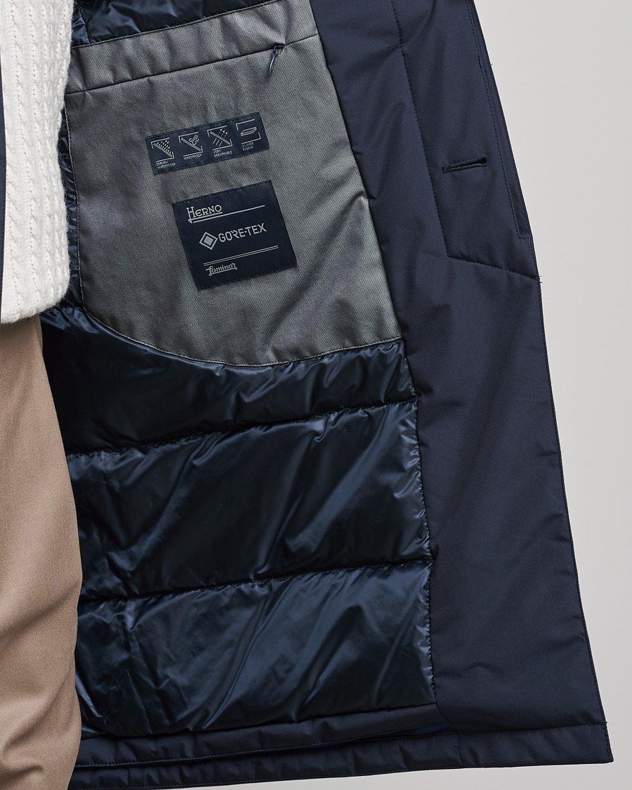 Herre | Jakker | Herno | Laminar Goretex Nylon Coat Navy