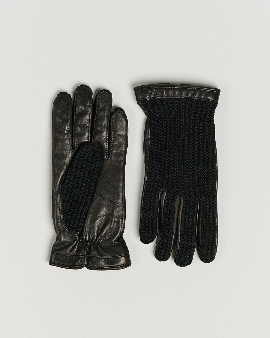 Herre | Hansker | Hestra | Adam Crochet Wool Lined Glove Black/Black