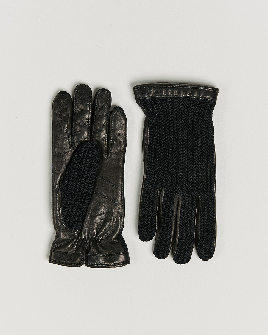 Herre | Hansker | Hestra | Adam Crochet Wool Lined Glove Black