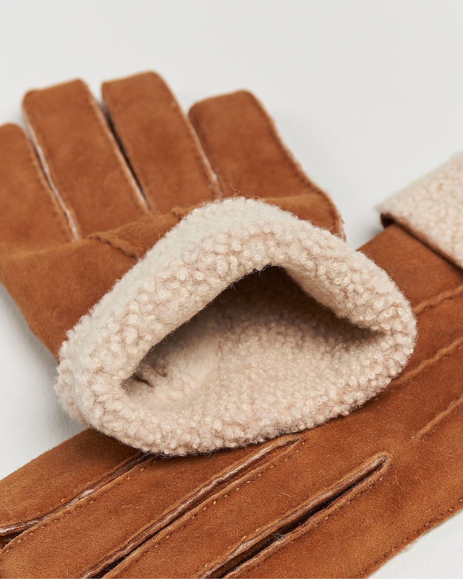 Herre | Hansker | Hestra | Bernard Lambskin Suede Glove Cognac